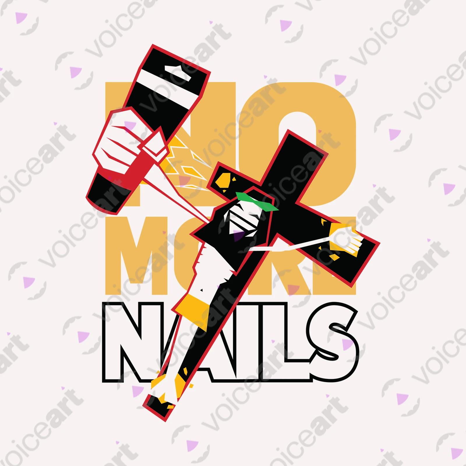 VOICEART White Watermark Jesus Christ Glued to the Cross Offensive T-Shirt Premium Graphic Design Sarcastic Religio Tee