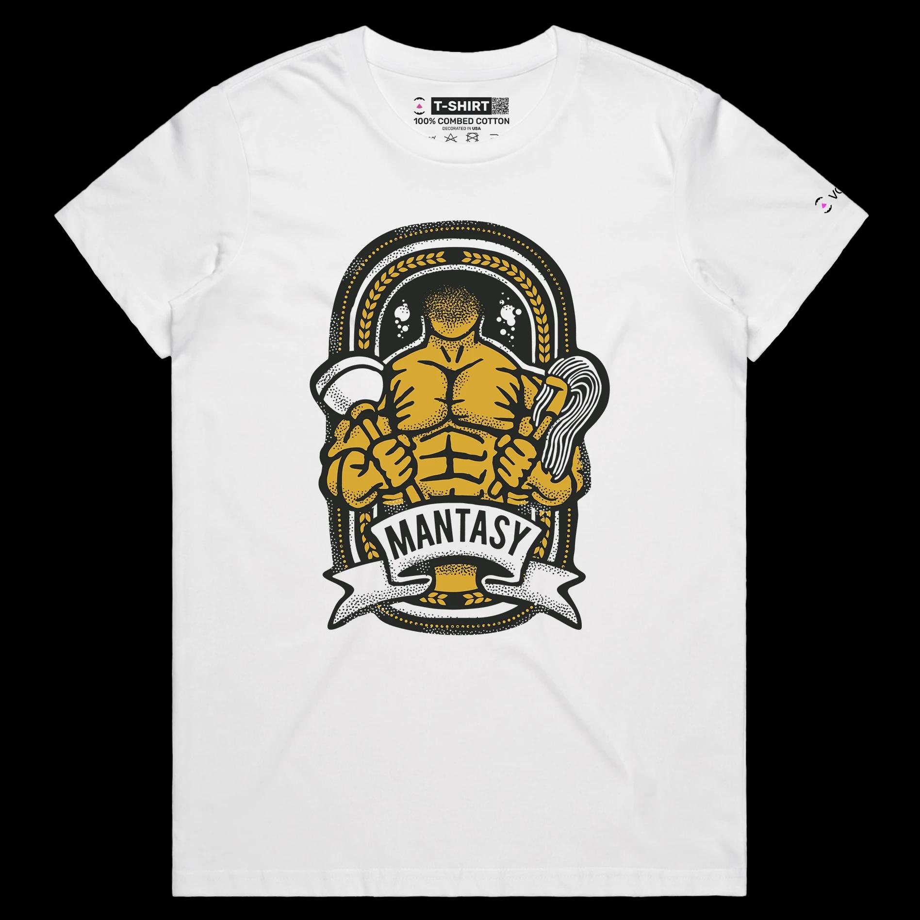 VOICEART White Female Regular Man Maid Role Reversal Funny TShirt Premium Quality Graphic Design House Chores Tee Wordplay