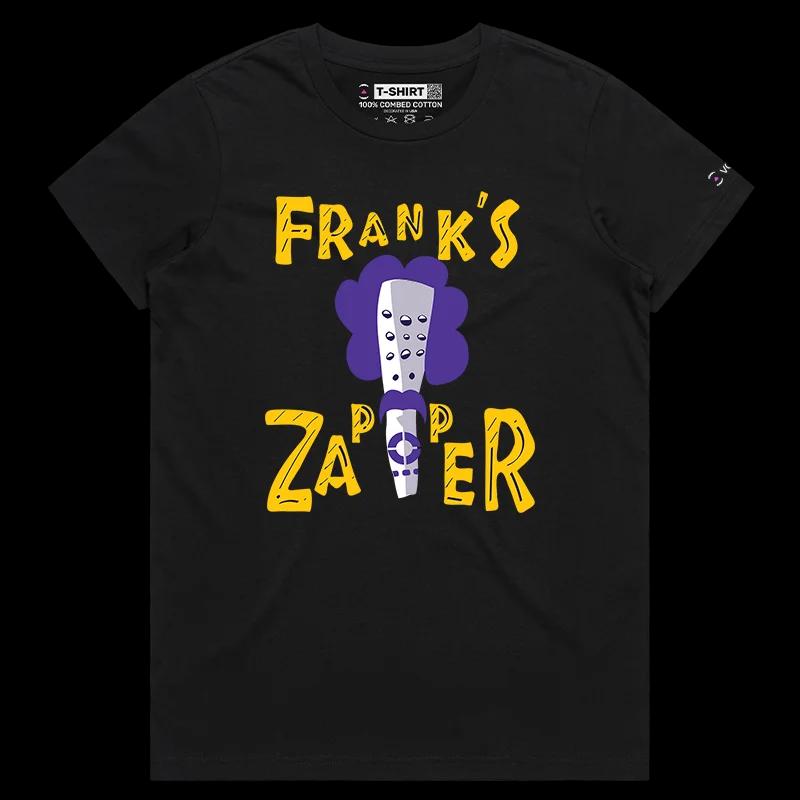 VOICEART Black Female Regular Zappa as a Remote Controler Funny Shirt with Premium Quality Graphic Quality Design Zapper Tee