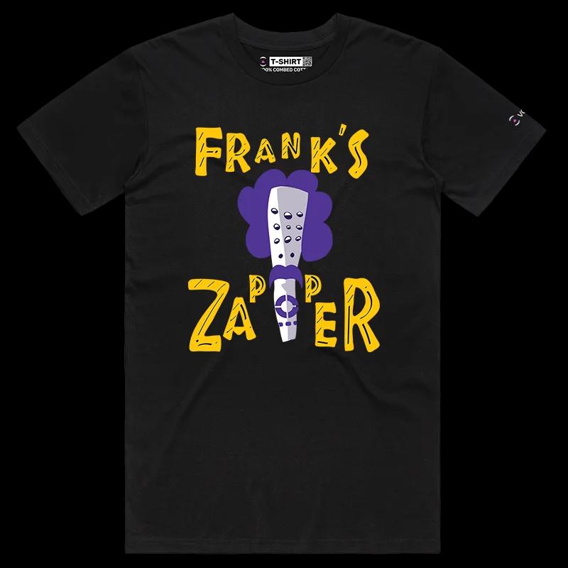 VOICEART Black Male Regular Zappa as a Remote Controler Funny Shirt with Premium Quality Graphic Quality Design Zapper Tee
