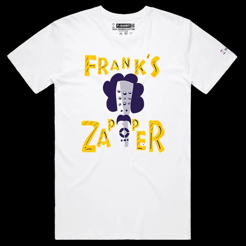 VOICEART White Male Regular Zappa as a Remote Controler Funny Shirt with Premium Quality Graphic Quality Design Zapper Tee