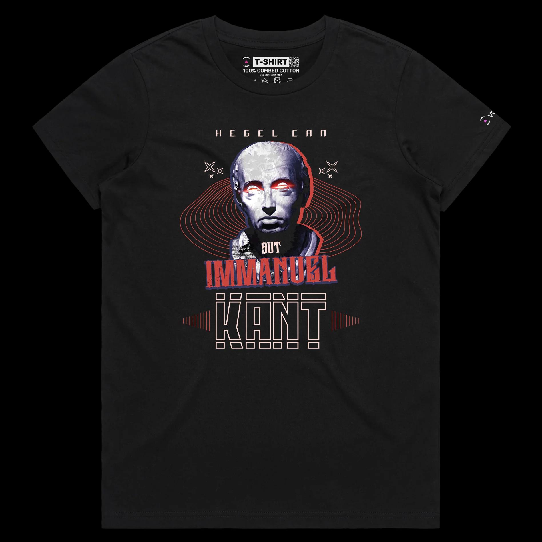 VOICEART Black Female Regular Hegel and Kant Funny T-Shirt with Premium Graphic and Quality Design Philosophy Wordplay Tee