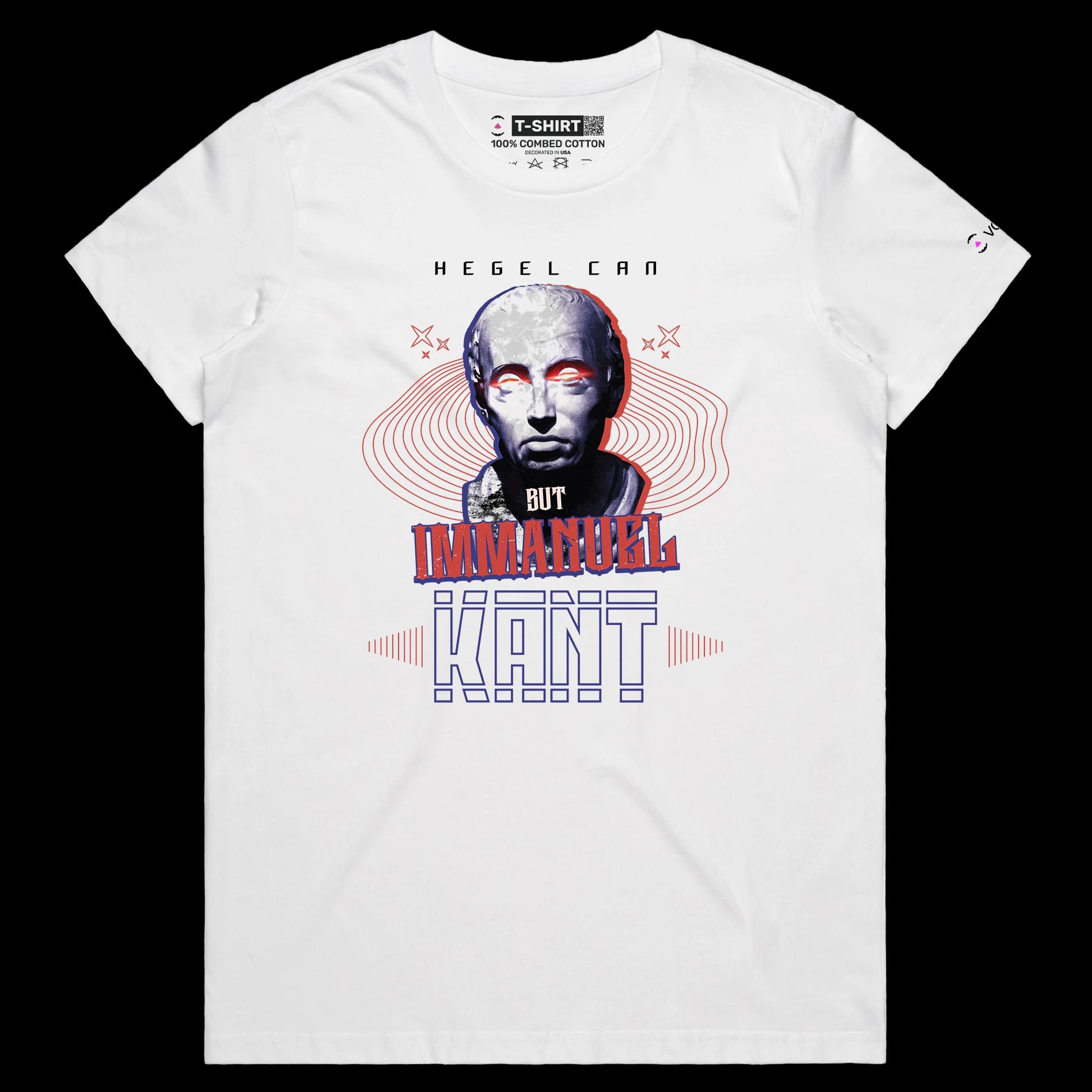 VOICEART White Female Regular Hegel and Kant Funny T-Shirt with Premium Graphic and Quality Design Philosophy Wordplay Tee