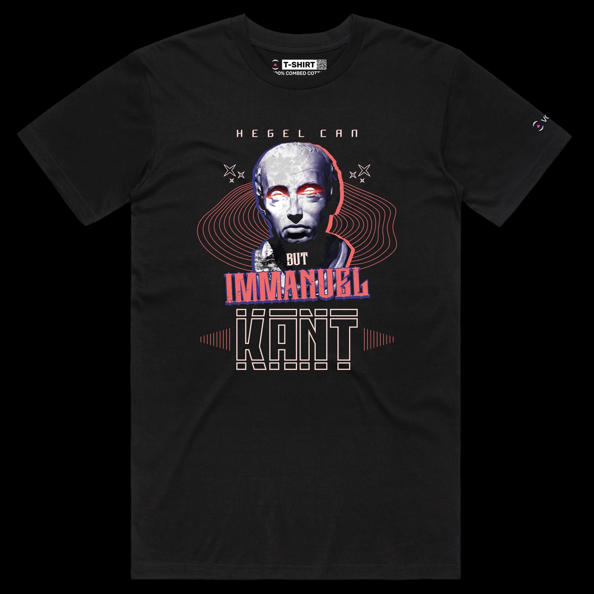 VOICEART Black Male Regular Hegel and Kant Funny T-Shirt with Premium Graphic and Quality Design Philosophy Wordplay Tee