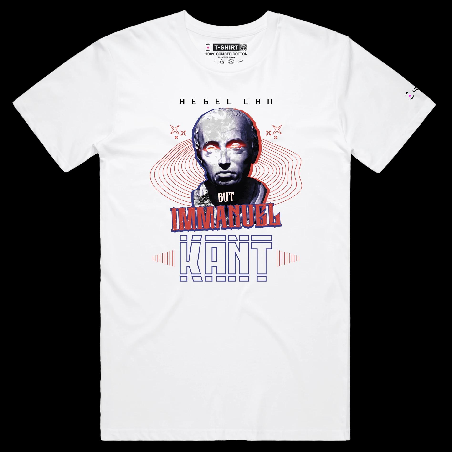 VOICEART White Male Regular Hegel and Kant Funny T-Shirt with Premium Graphic and Quality Design Philosophy Wordplay Tee