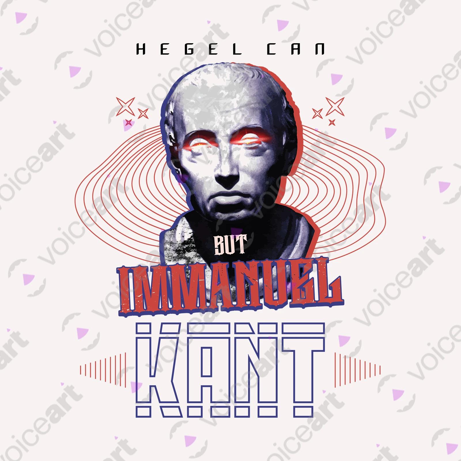 VOICEART White Watermark Hegel and Kant Funny T-Shirt with Premium Graphic and Quality Design Philosophy Wordplay Tee