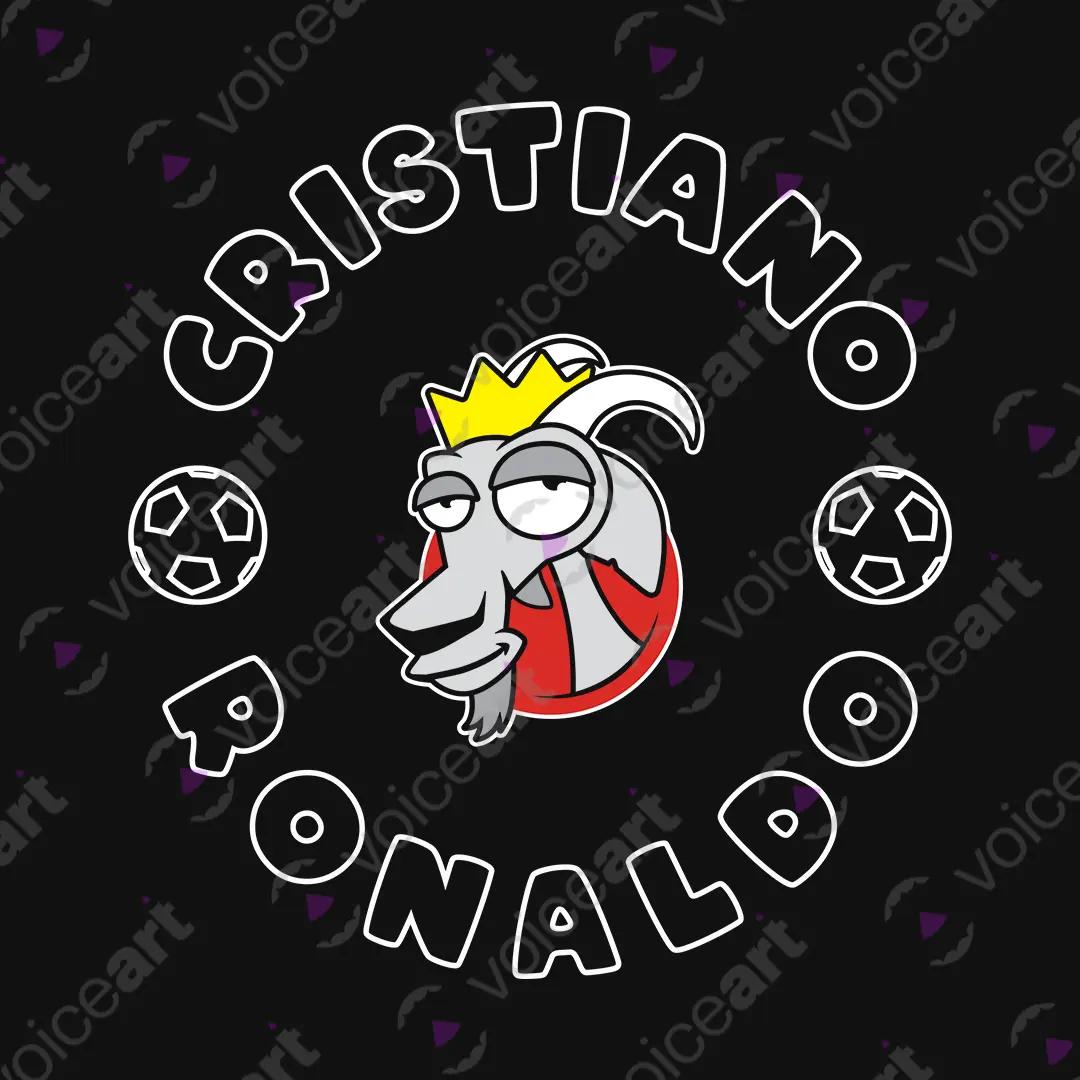 VOICEART Black Watermark Cristiano The GOAT Series T-Shirt Premium Graphic Portugal’s Own Superstar Tee for Soccer Fans