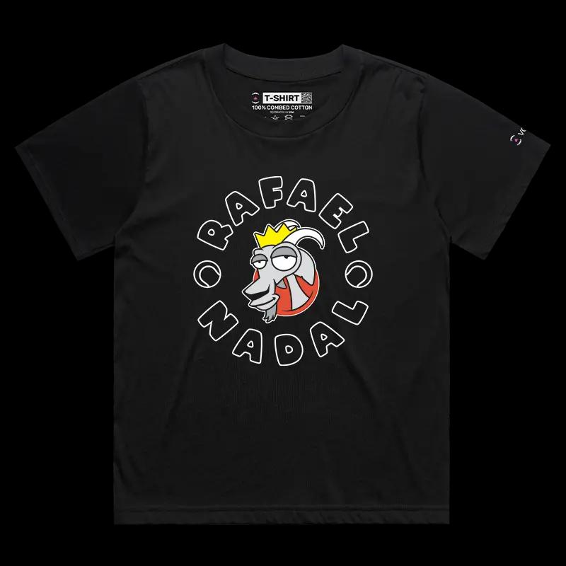 VOICEART Black Female Loose Nadal The GOAT Series T-Shirt Premium Quality Graphic Spain’s Own Superstar Tee Tennis Fans
