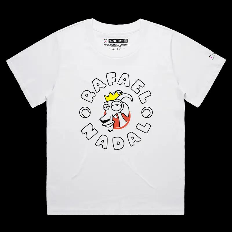 VOICEART White Female Loose Nadal The GOAT Series T-Shirt Premium Quality Graphic Spain’s Own Superstar Tee Tennis Fans