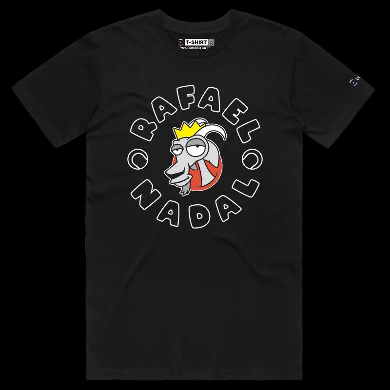 VOICEART Black Male Regular Nadal The GOAT Series T-Shirt Premium Quality Graphic Spain’s Own Superstar Tee Tennis Fans