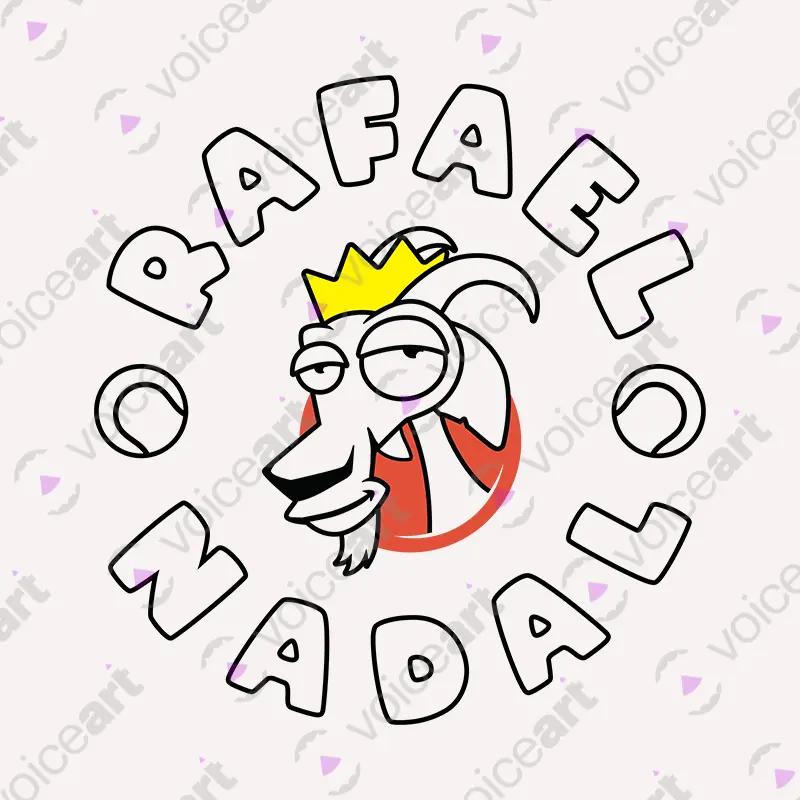 VOICEART White Watermark Nadal The GOAT Series T-Shirt Premium Quality Graphic Spain’s Own Superstar Tee Tennis Fans