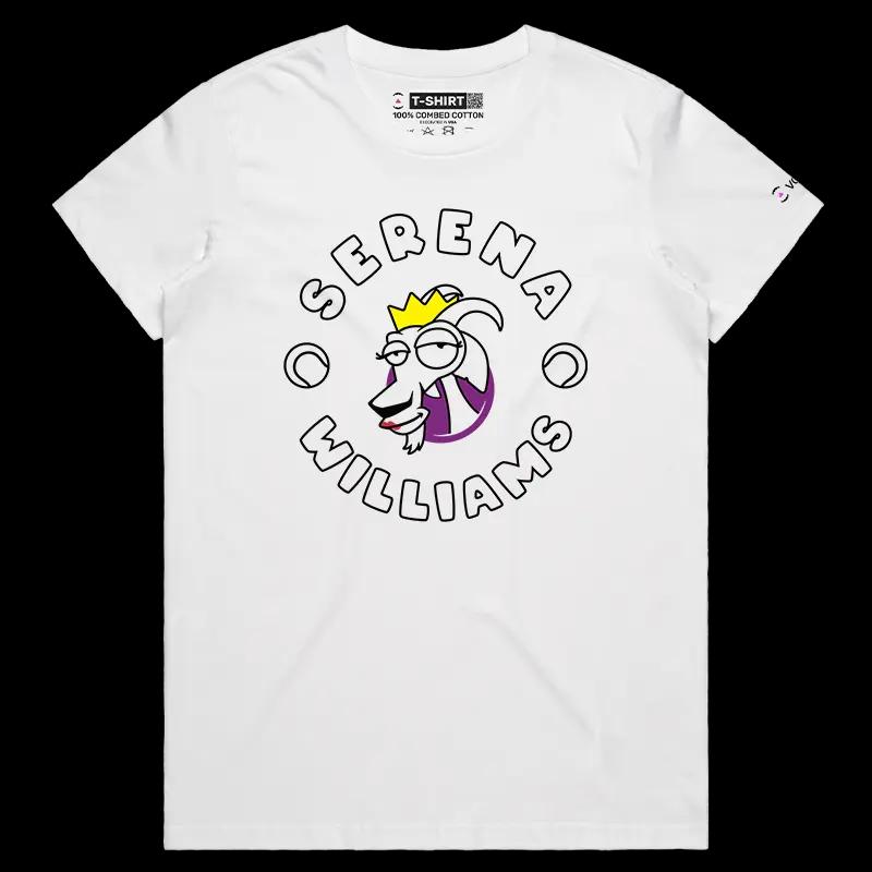 VOICEART White Female Regular Serena The GOAT Series T-Shirt with Premium Graphic Americas Own Superstar Tee for Tennis Fans
