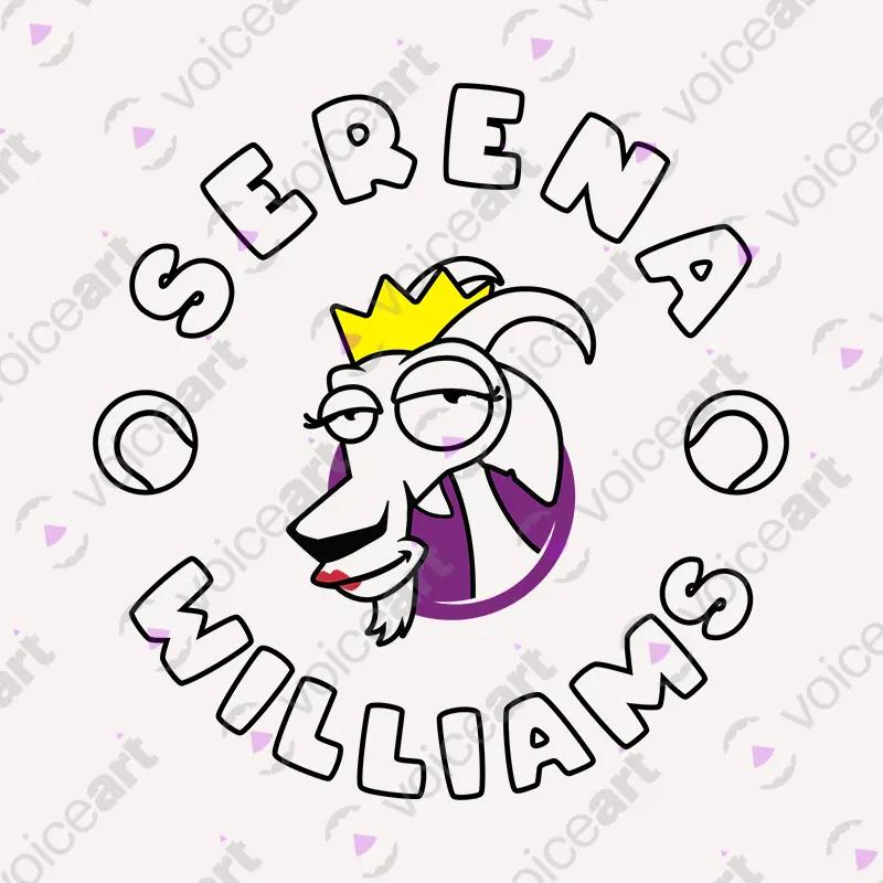VOICEART White Watermark Serena The GOAT Series T-Shirt with Premium Graphic Americas Own Superstar Tee for Tennis Fans