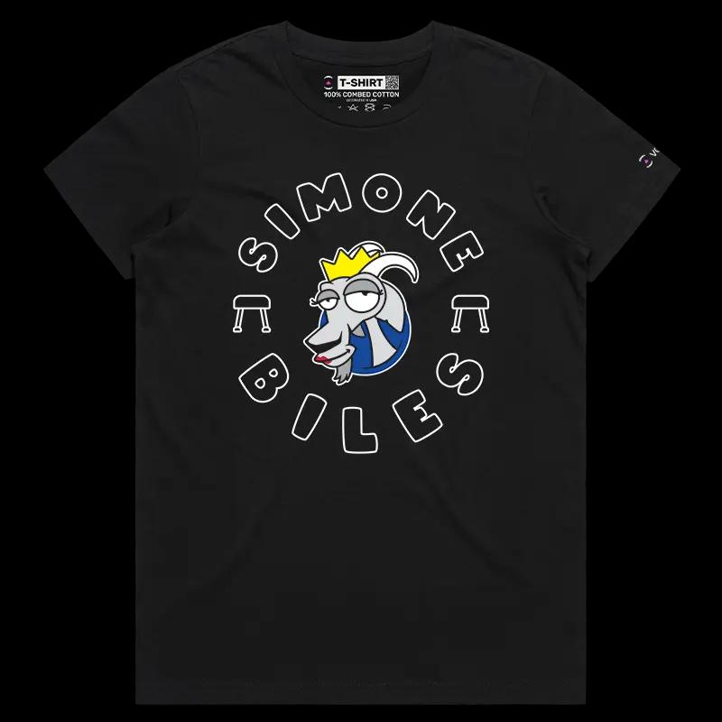 VOICEART Black Female Regular Simone Biles The GOAT Series shirt Premium Quality Olympics Medalist Tee Gymnastics Fans