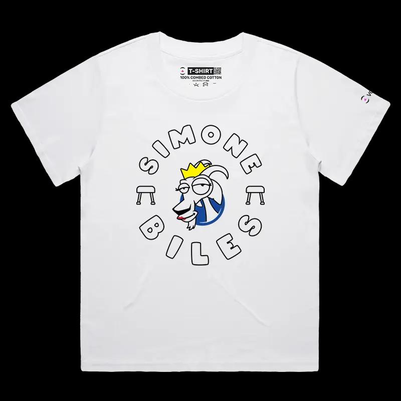VOICEART White Female Loose Simone Biles The GOAT Series shirt Premium Quality Olympics Medalist Tee Gymnastics Fans