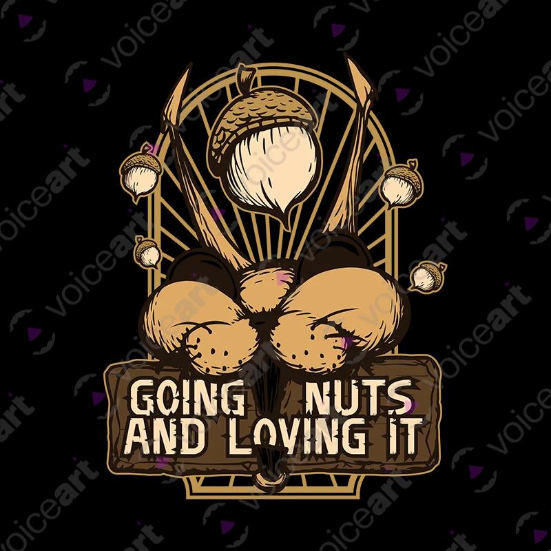VOICEART White Watermark Squirrel Going Nuts Funny Animals T-Shirt with Premium Quality Graphic Bush Going Crazy Tee