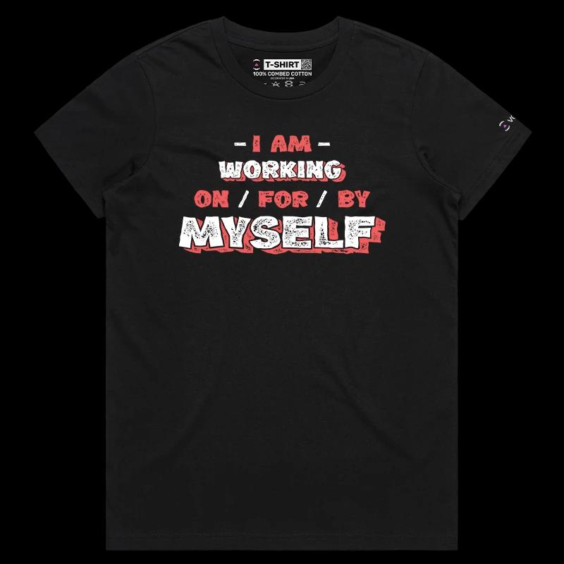 VOICEART Black Female Regular Self Reliance Lifestyle TShirt Premium Graphic Motivational Message Confidence Independence Tee