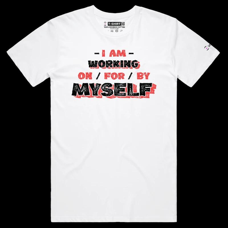 VOICEART White Male Regular Self Reliance Lifestyle TShirt Premium Graphic Motivational Message Confidence Independence Tee