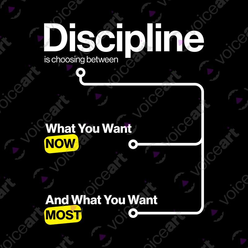 VOICEART Black Watermark Clean Chart Discipline Lifestyle Shirt Premium Motivational Tee for Making Hard Decisions