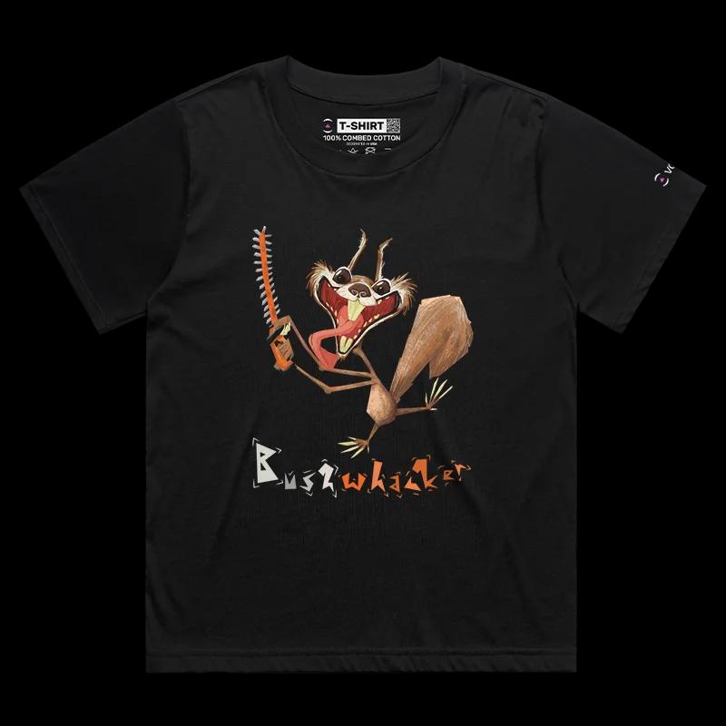 VOICEART Black Female Loose Crazy Squirrel with a Chainsaw Funny Animals T-Shirt Premium Quality Graphic Bush Trimmer Tee
