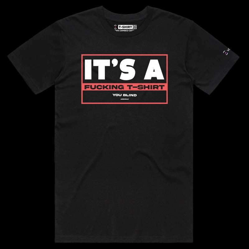 VOICEART Black Male Regular Bad Vision Funny and Offensive Shirt Premium Microscopic Print Tee with Shortsighted Insult