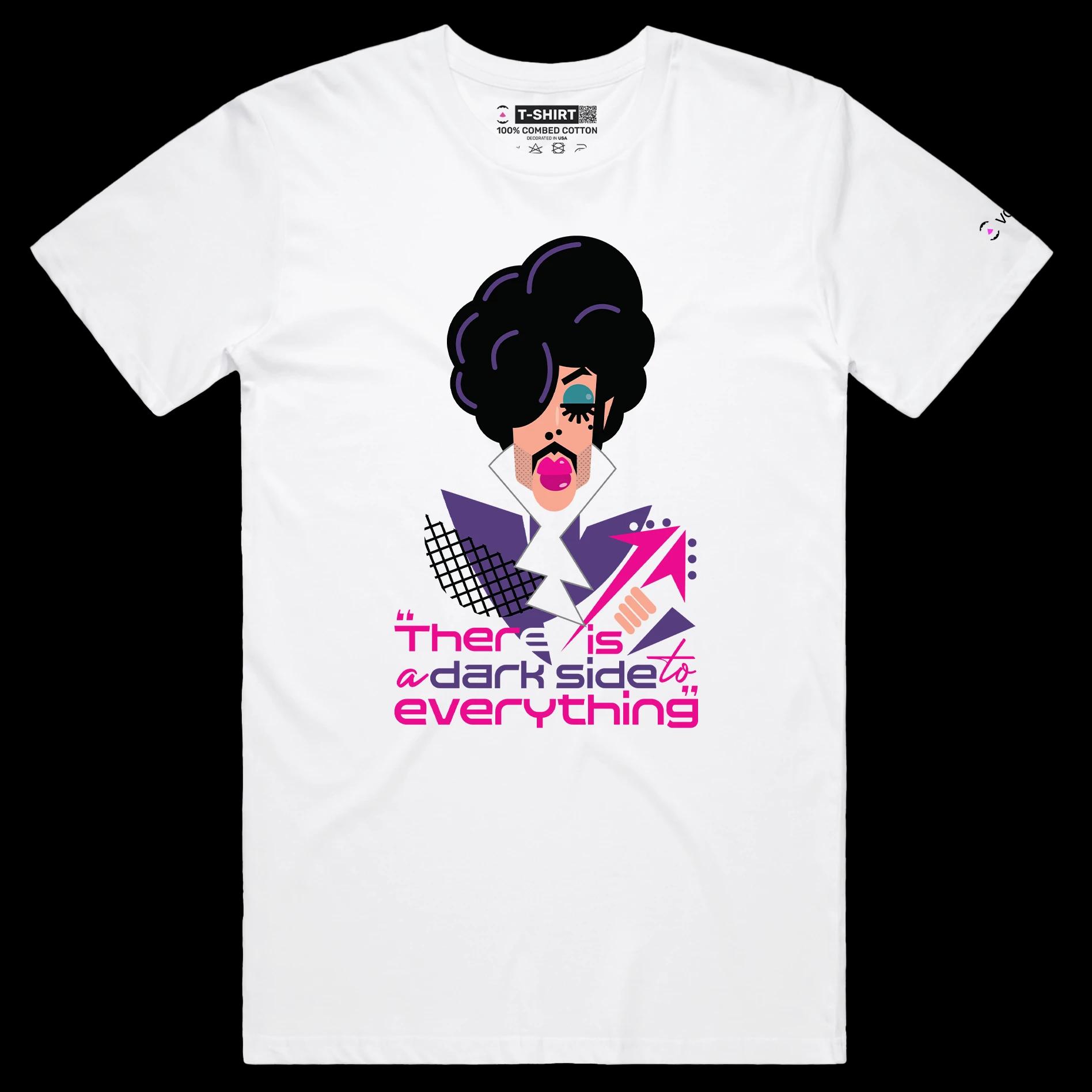 VOICEART White Male Regular Prince Dark Side Quote T-Shirt with Premium Quality Graphic Design Music Iconic Superstar Tee