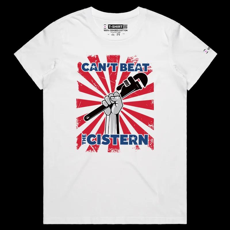 VOICEART White Female Regular Plumber with a Wrench Funny T-Shirt with Premium Graphic Design Cistern and System Wordplay Tee
