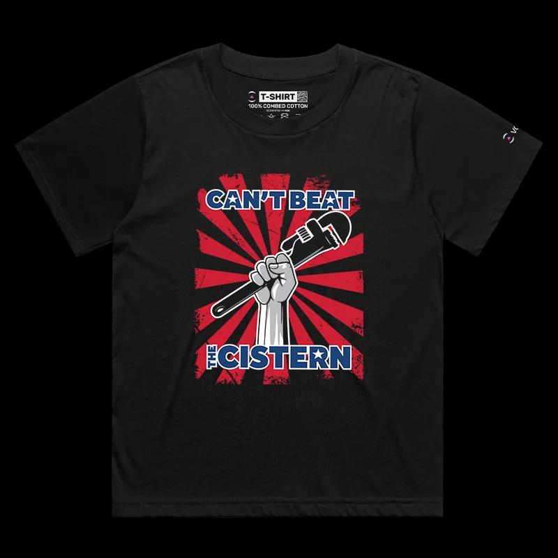VOICEART Black Female Loose Plumber with a Wrench Funny T-Shirt with Premium Graphic Design Cistern and System Wordplay Tee
