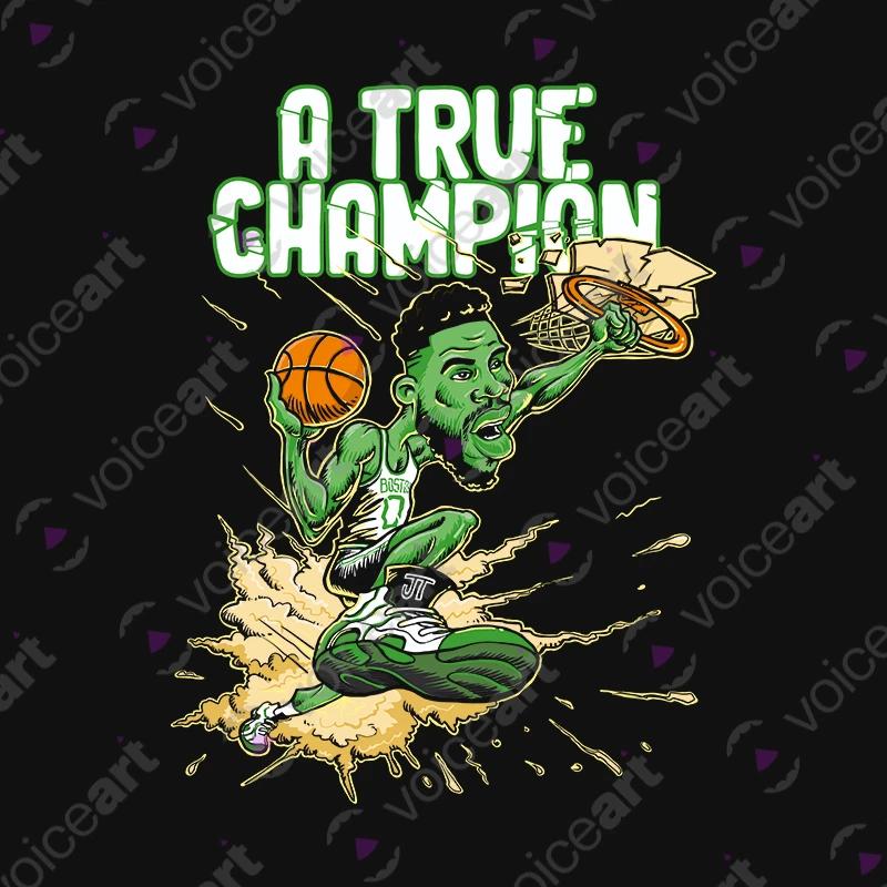 VOICEART Black Watermark Tatum True Champion Sports Graphic Tee for Basketball Fans Short Sleeve Shirt for Men and Women
