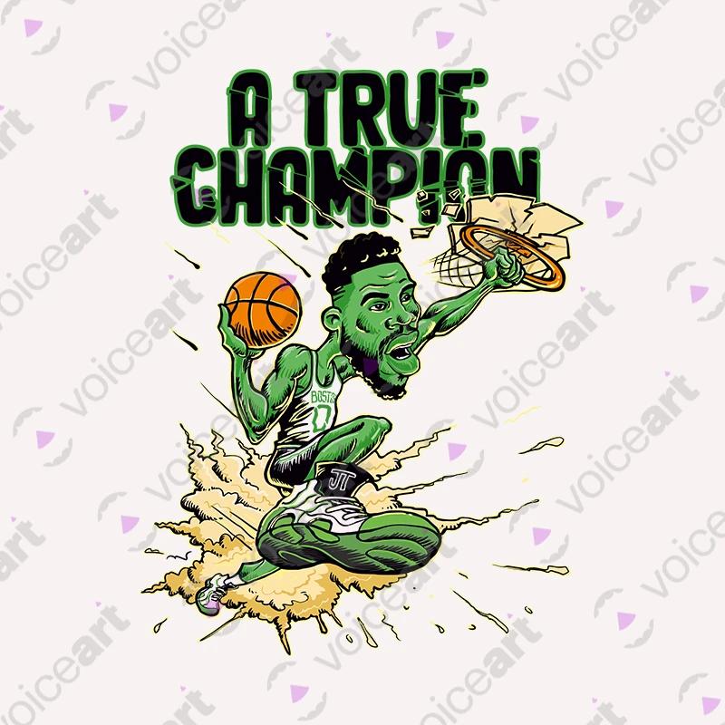 VOICEART White Watermark Tatum True Champion Sports Graphic Tee for Basketball Fans Short Sleeve Shirt for Men and Women