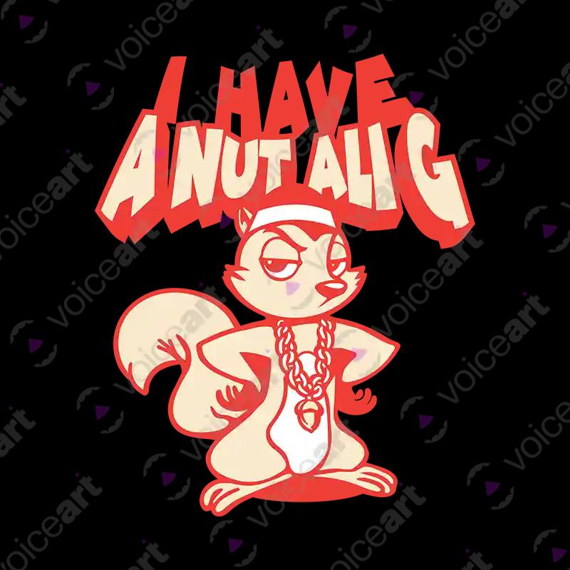 VOICEART Black Watermark Squirrel Nut Ali G Funny Animals T-Shirt Premium Graphic Hip Hop Rapper Parody Tee Play Words