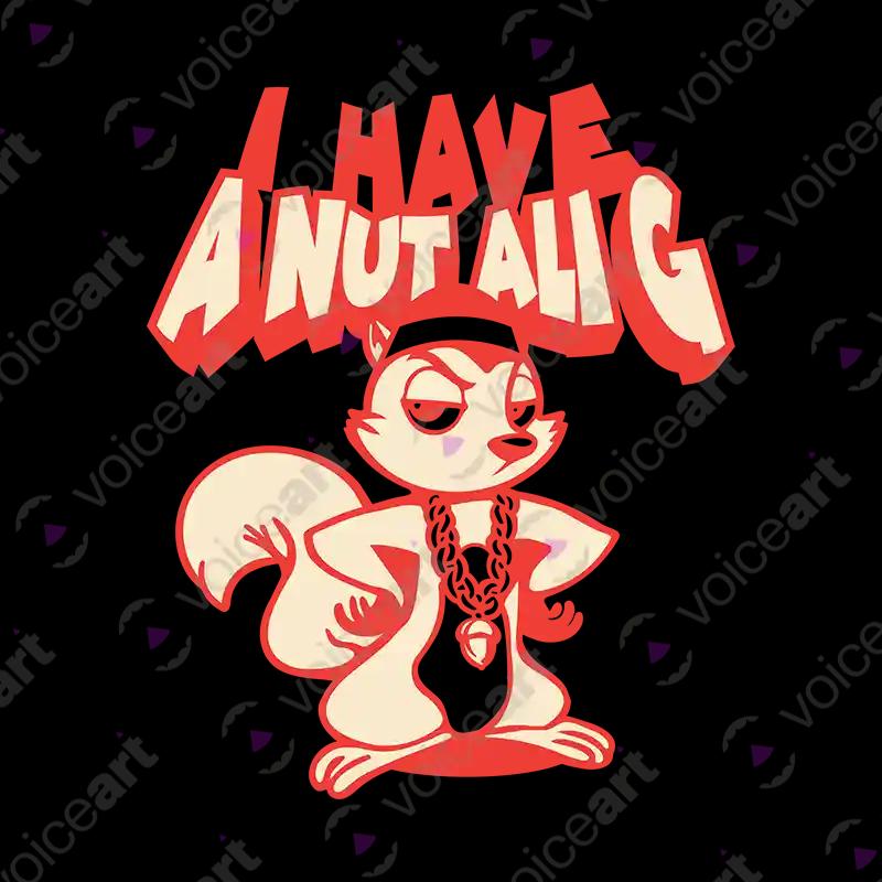 VOICEART White Watermark Squirrel Nut Ali G Funny Animals T-Shirt Premium Graphic Hip Hop Rapper Parody Tee Play Words