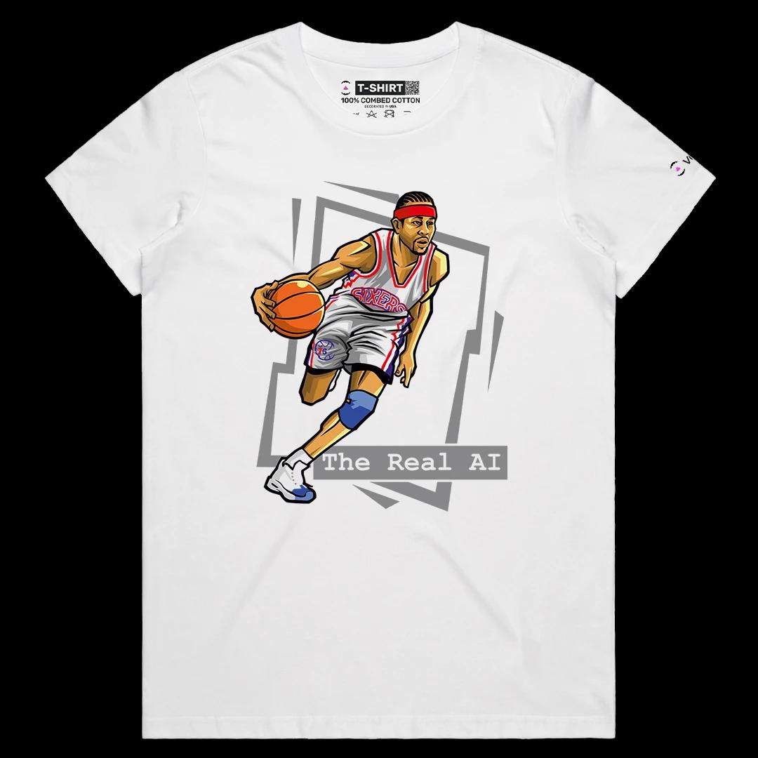 VOICEART White Female Regular The Real AI Basketball Icon Sports Tee Premium Los Angeles Immortal Superstar Legacy Shirt