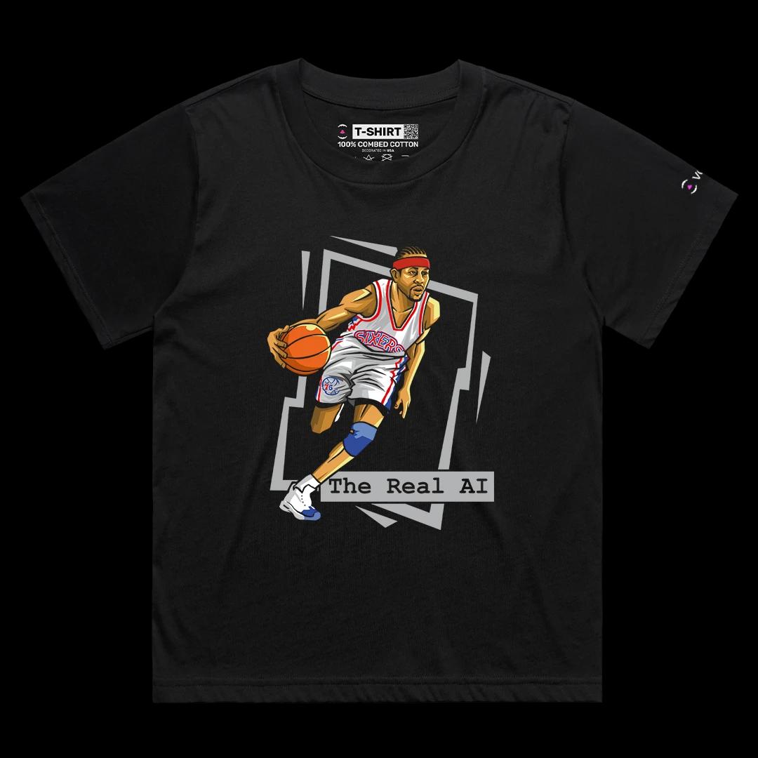 VOICEART Black Female Loose The Real AI Basketball Icon Sports Tee Premium Los Angeles Immortal Superstar Legacy Shirt