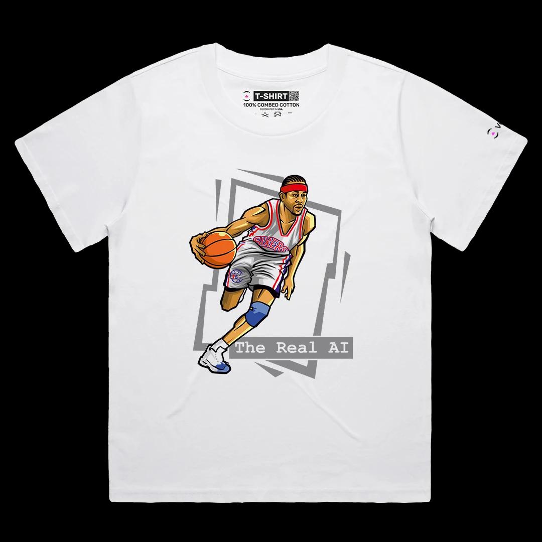 VOICEART White Female Loose The Real AI Basketball Icon Sports Tee Premium Los Angeles Immortal Superstar Legacy Shirt