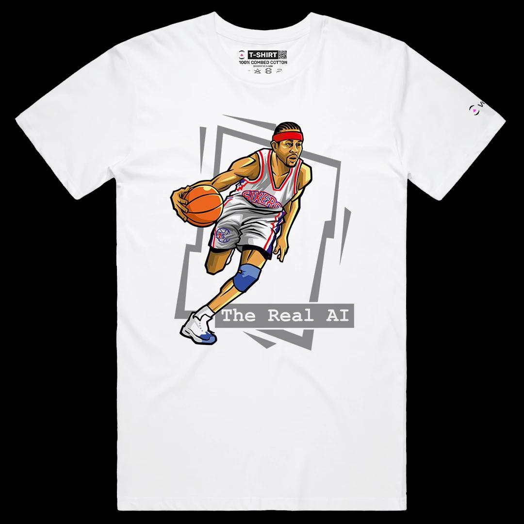 VOICEART White Male Regular The Real AI Basketball Icon Sports Tee Premium Los Angeles Immortal Superstar Legacy Shirt
