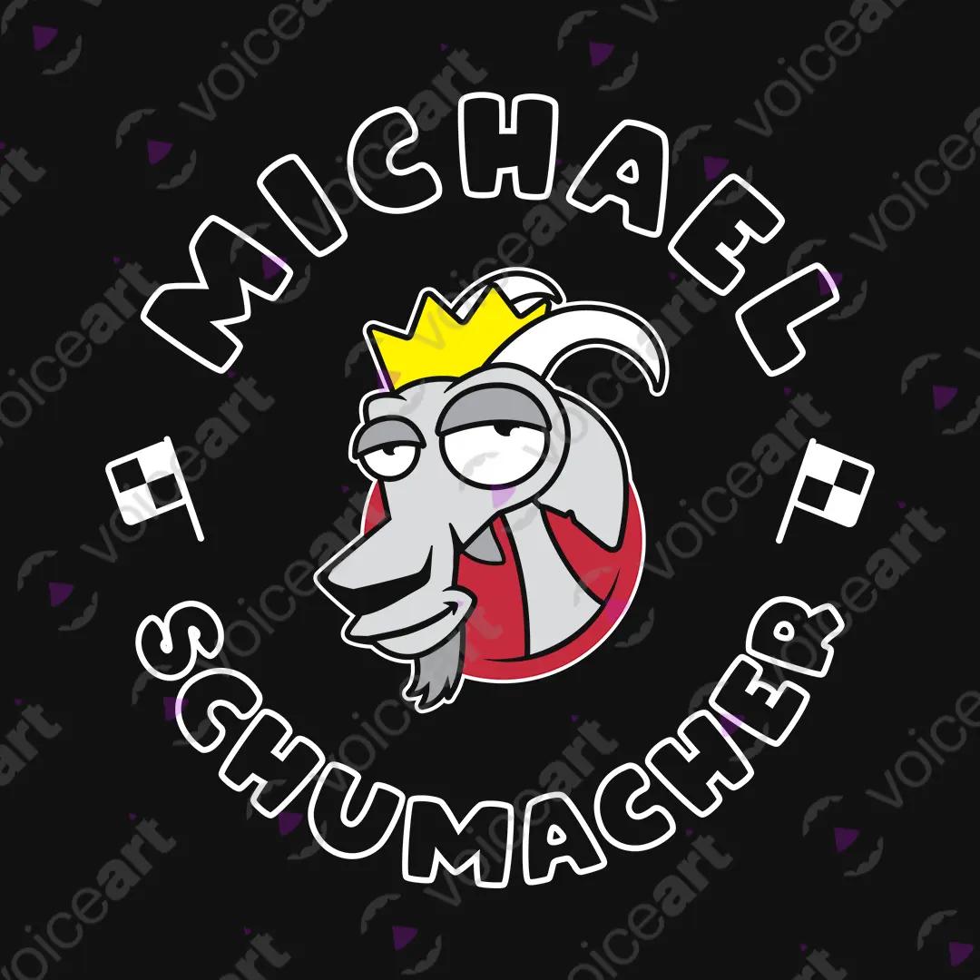 VOICEART Black Watermark Michael Schumacher Goat Sports Tee Formula Racing Fans Short Sleeve Cotton Shirt Men and Women