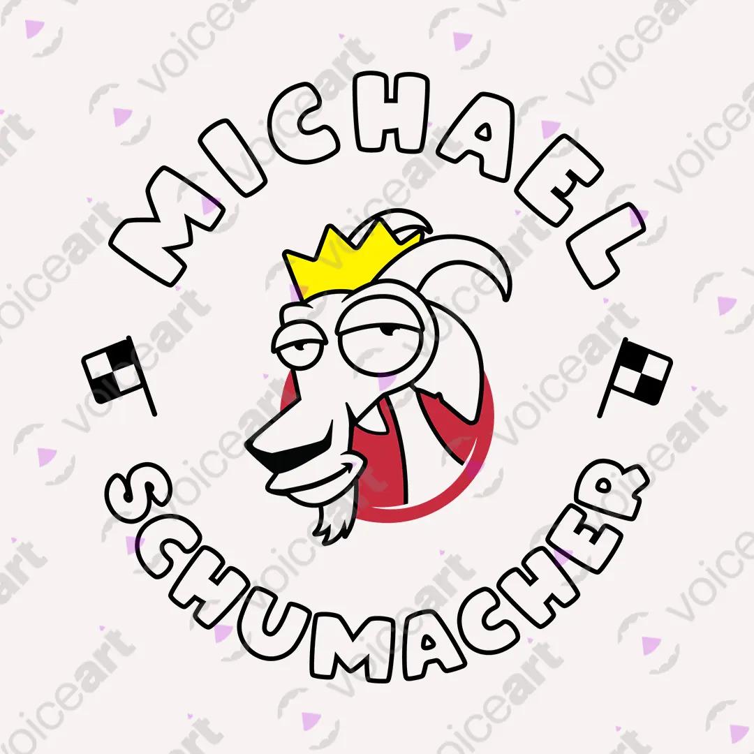VOICEART White Watermark Michael Schumacher Goat Sports Tee Formula Racing Fans Short Sleeve Cotton Shirt Men and Women