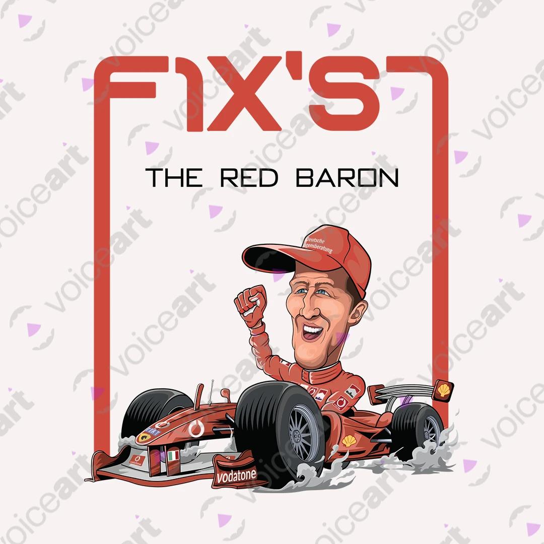 VOICEART White Watermark Michael Schumacher Sports Tee for Formula Racing Short Sleeve Cotton T-Shirt for Men and Women