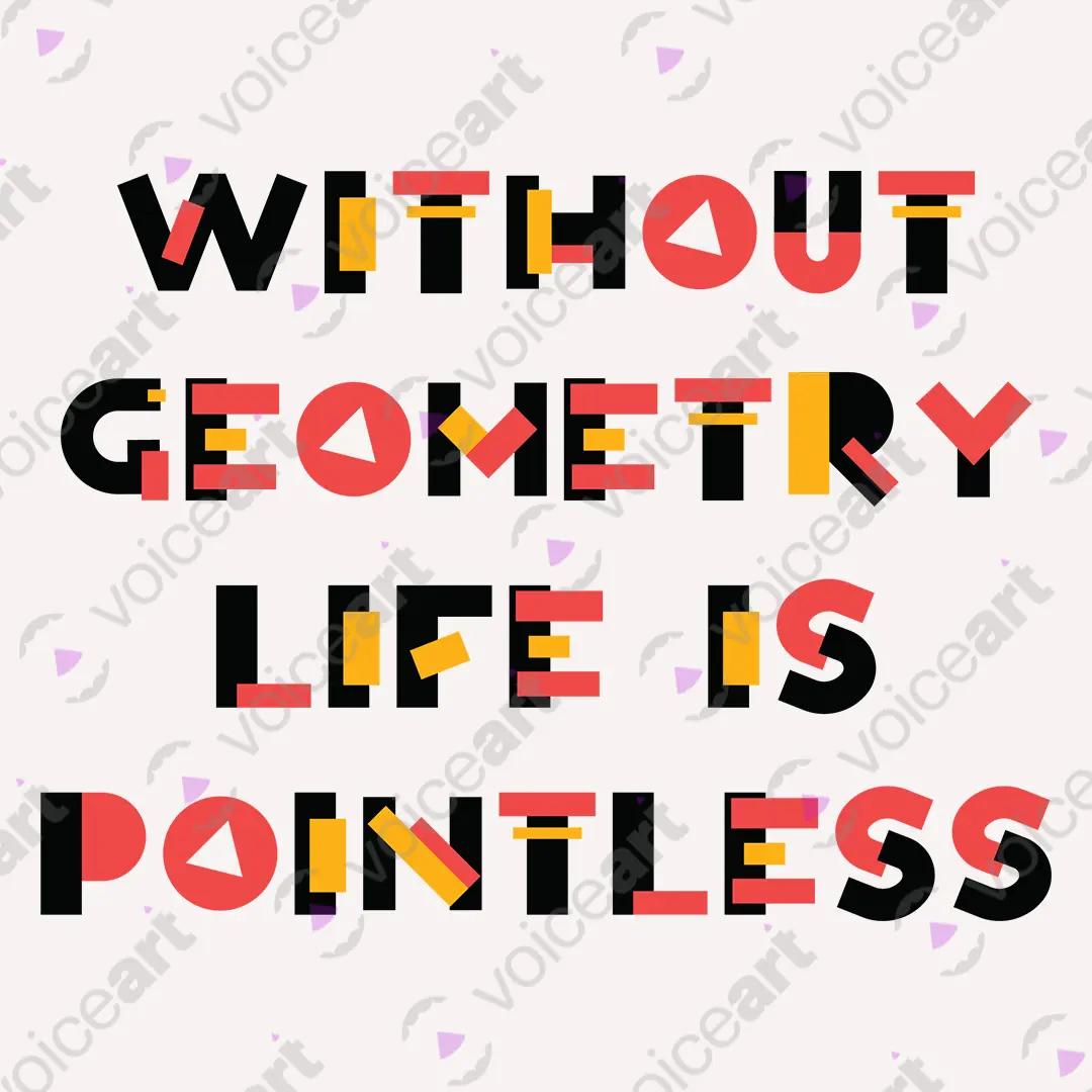 VOICEART White Watermark Without Geometry Life Is Pointless Funny Tee with a Joke Short Cotton TShirt for Men and Women