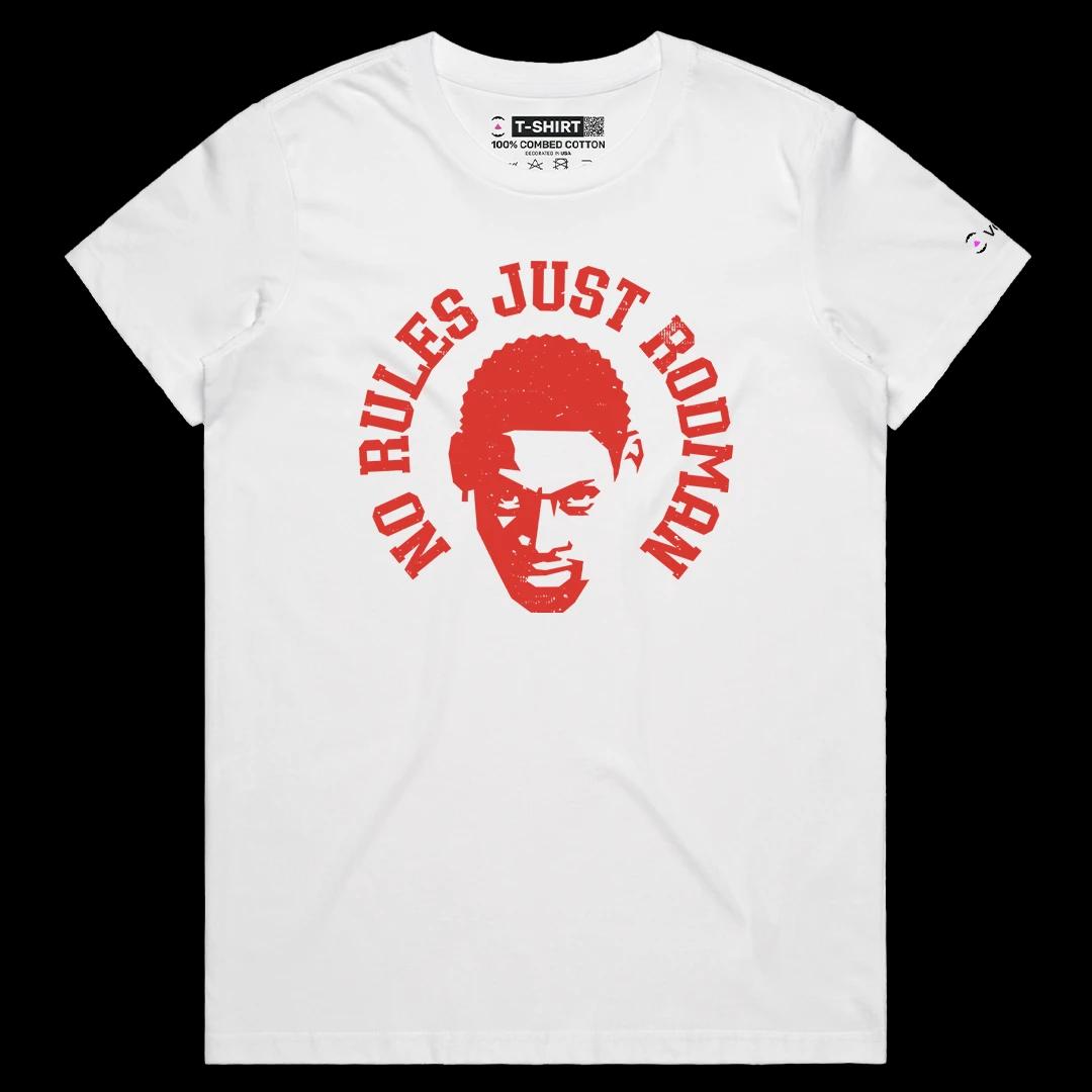 VOICEART White Female Regular Dennis Rodman The Worm Sports Graphic T-Shirt Legend of The Game Tee for Basketball Fans