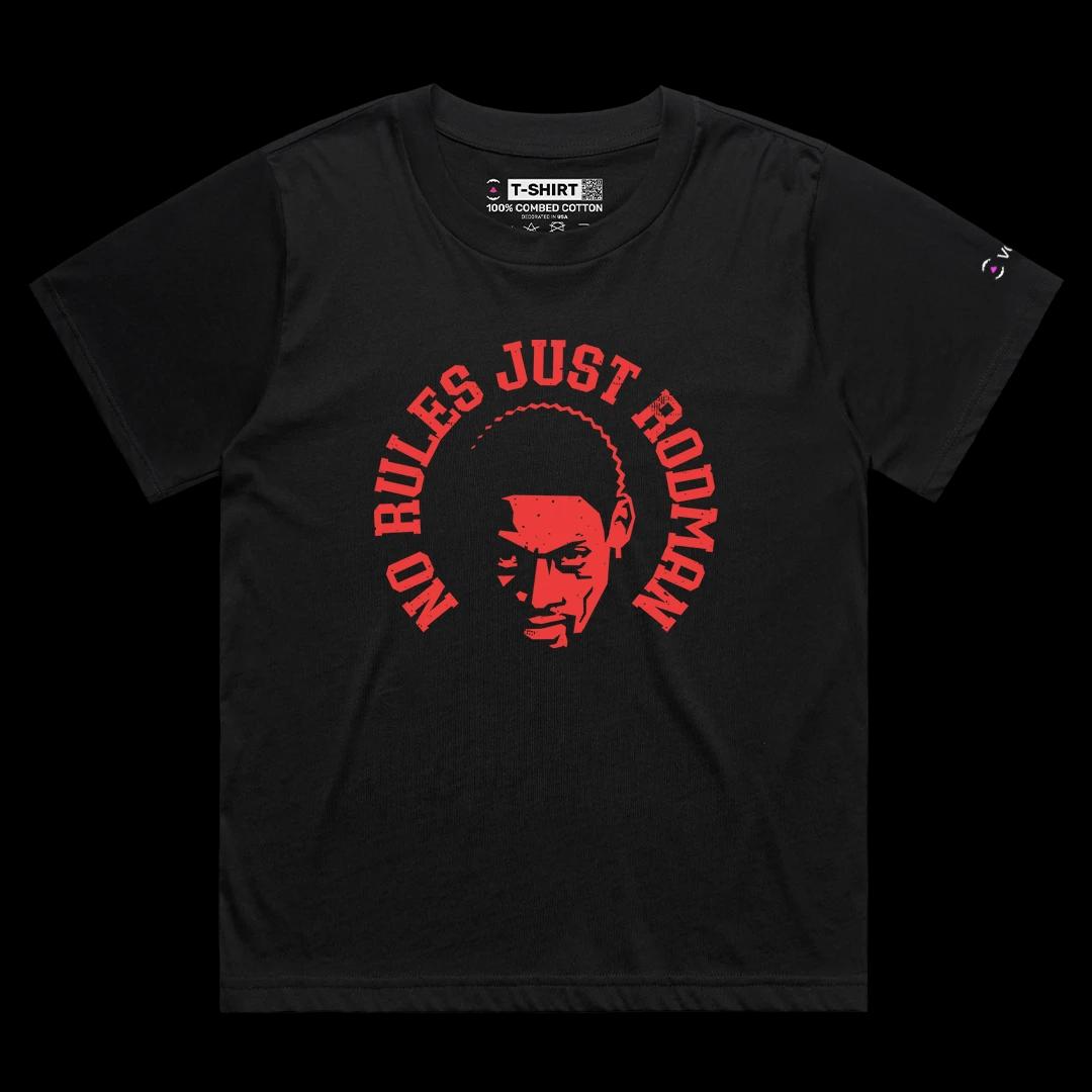 VOICEART Black Female Loose Dennis Rodman The Worm Sports Graphic T-Shirt Legend of The Game Tee for Basketball Fans