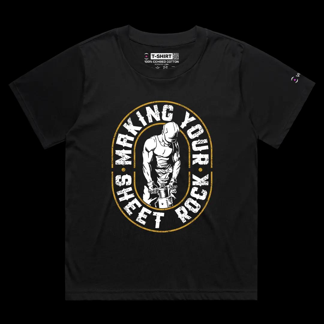 VOICEART Black Female Loose Making Your Sheet Rock Funny Graphic Tee with Adult Humour Short Sleeve Cotton T-Shirt v2