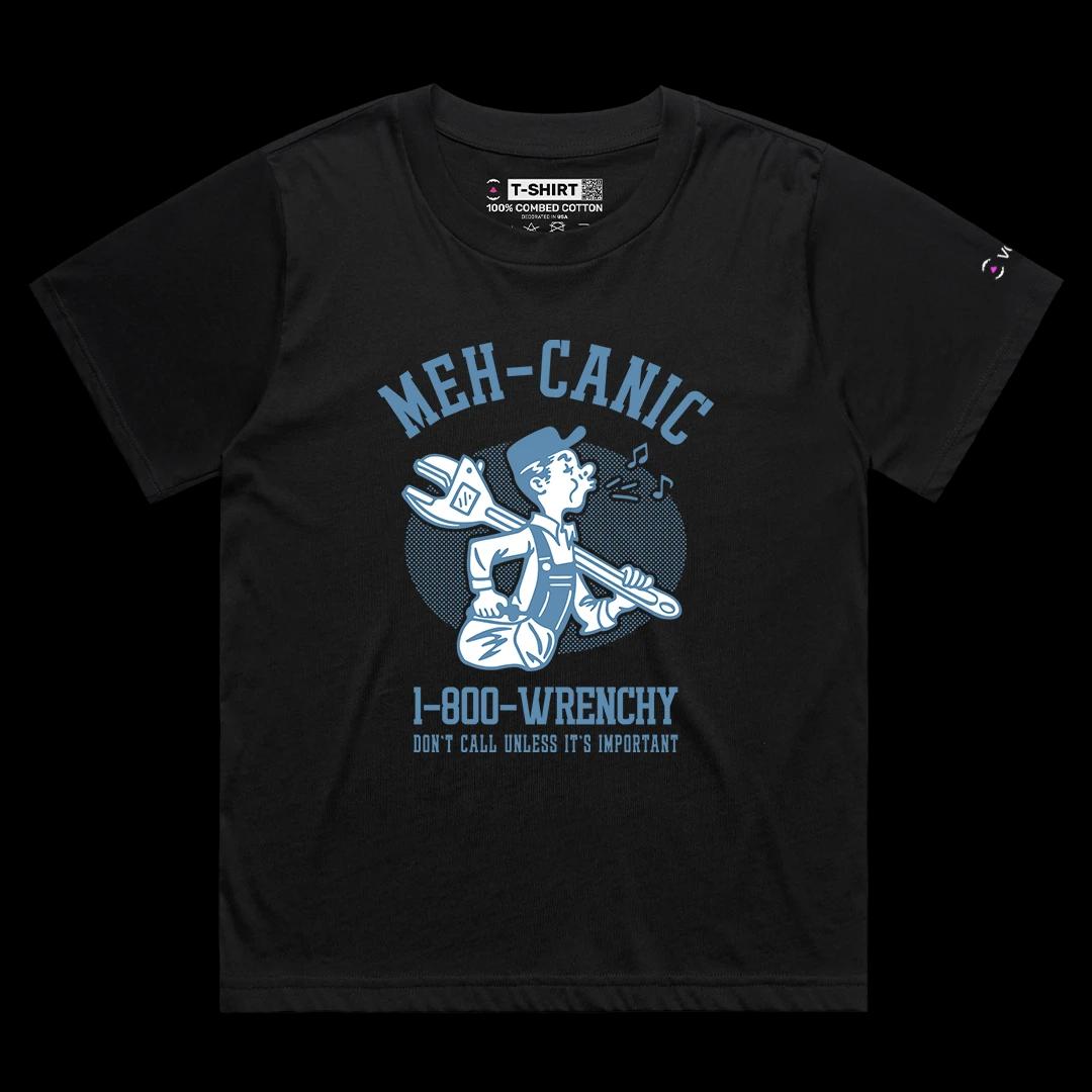 VOICEART Black Female Loose Clueless Mechanic Funny Graphic Tee Wordplay Joke Short Sleeve Cotton T-Shirt for Men and Women