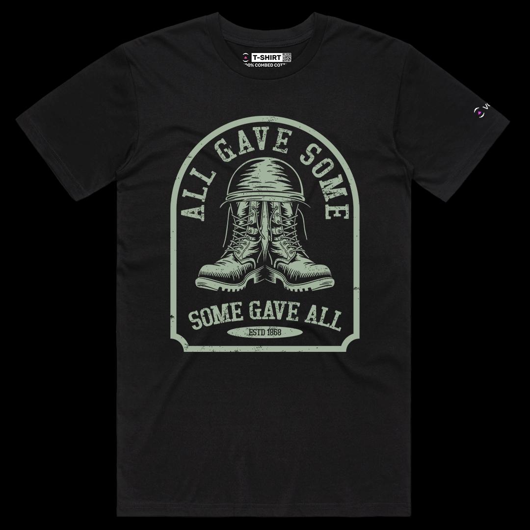 VOICEART Black Male Regular Soldier Tribute Patriotic Graphic Tee Short Sleeve T-Shirt for Men and Women