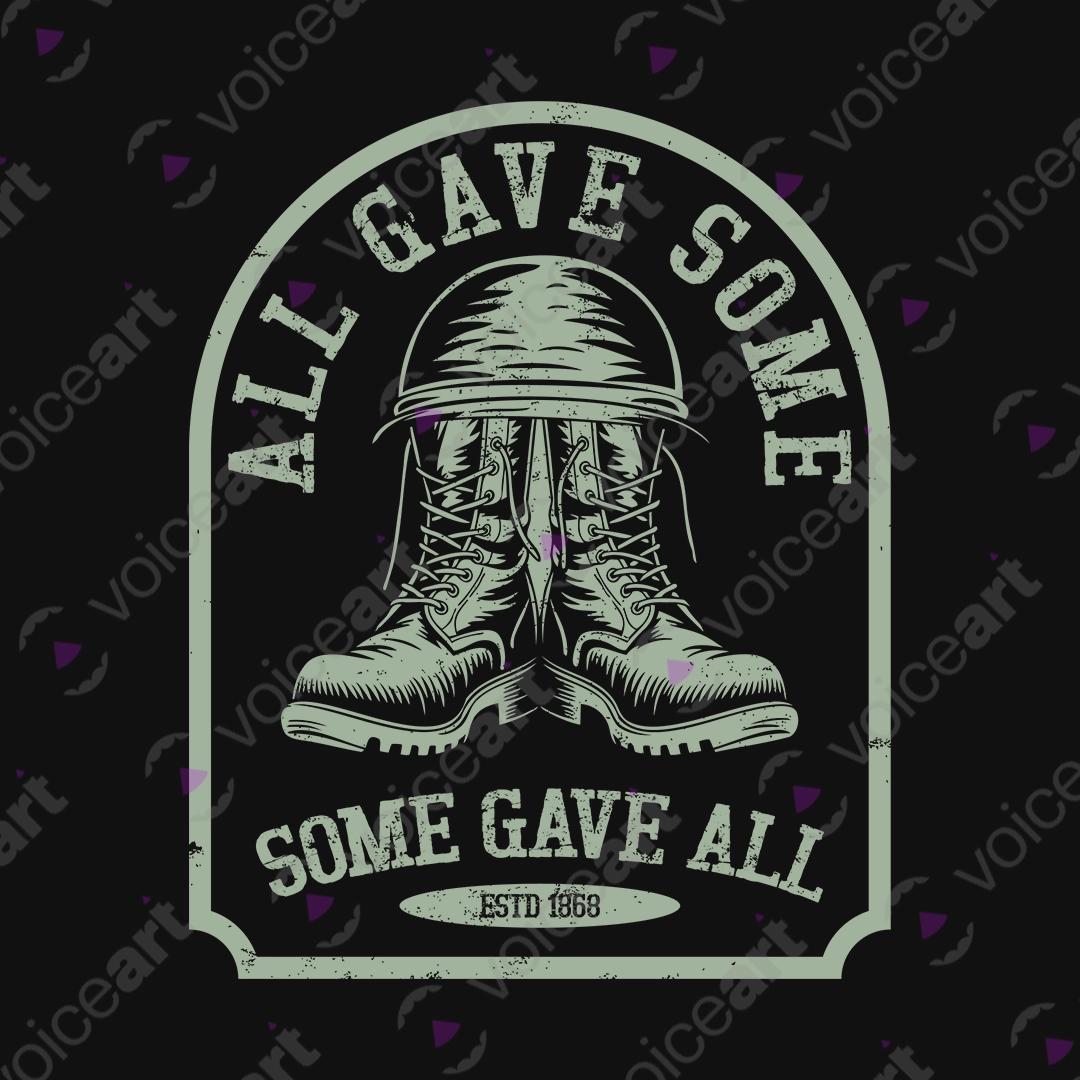 VOICEART Black Watermark Soldier Tribute Patriotic Graphic Tee Short Sleeve T-Shirt for Men and Women