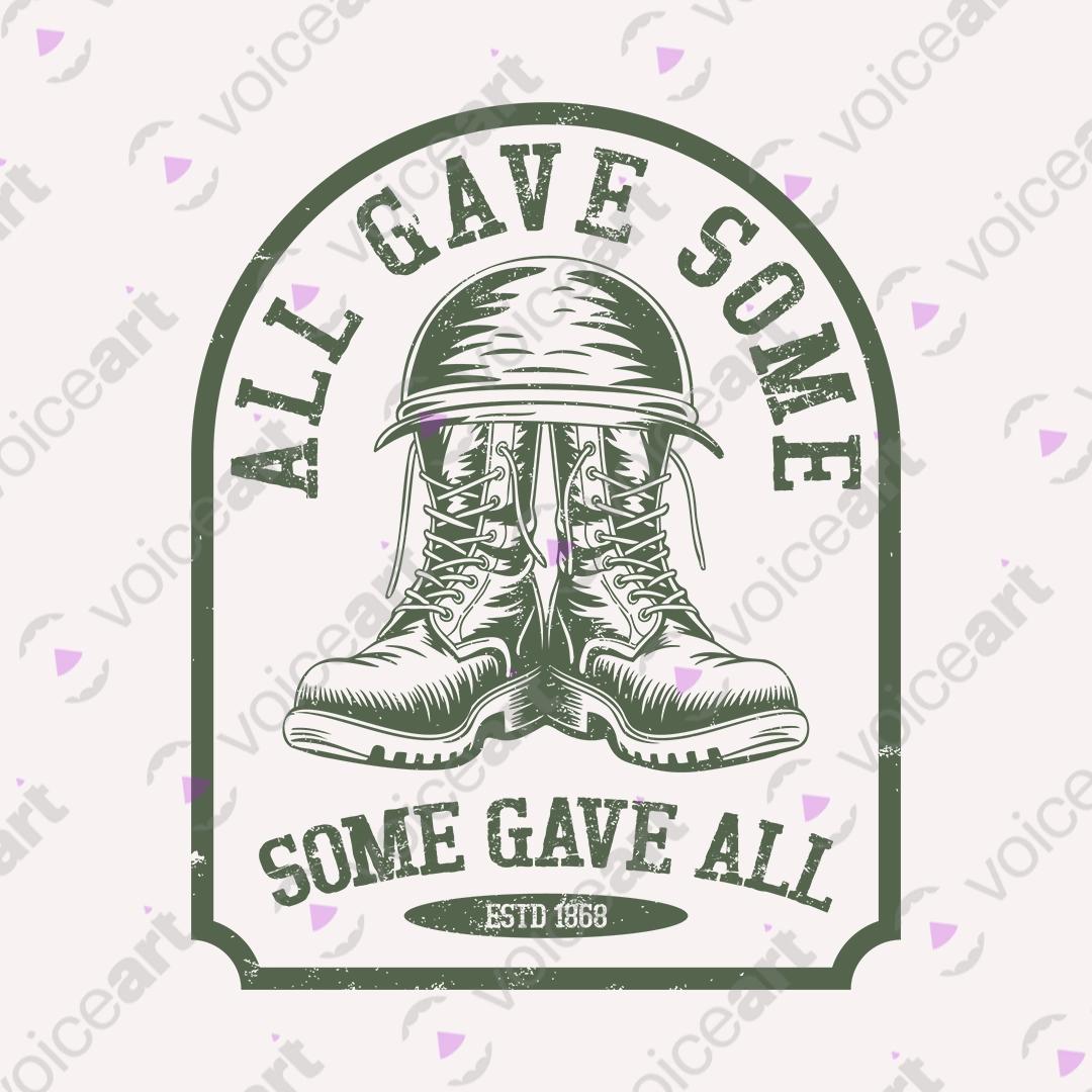 VOICEART White Watermark Soldier Tribute Patriotic Graphic Tee Short Sleeve T-Shirt for Men and Women