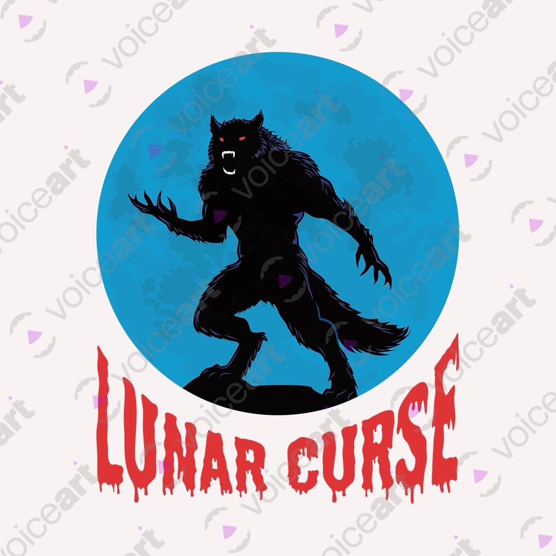 VOICEART White Watermark Lunar Curse Werewolf Scary Halloween Graphic Tee for Holidays Short T-Shirt for Men and Women