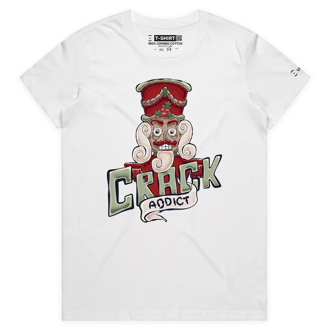 VOICEART White Female Regular Nutcracker Funny Graphic Christmas Tee for Holidays Short Sleeve T-Shirt for Men and Women