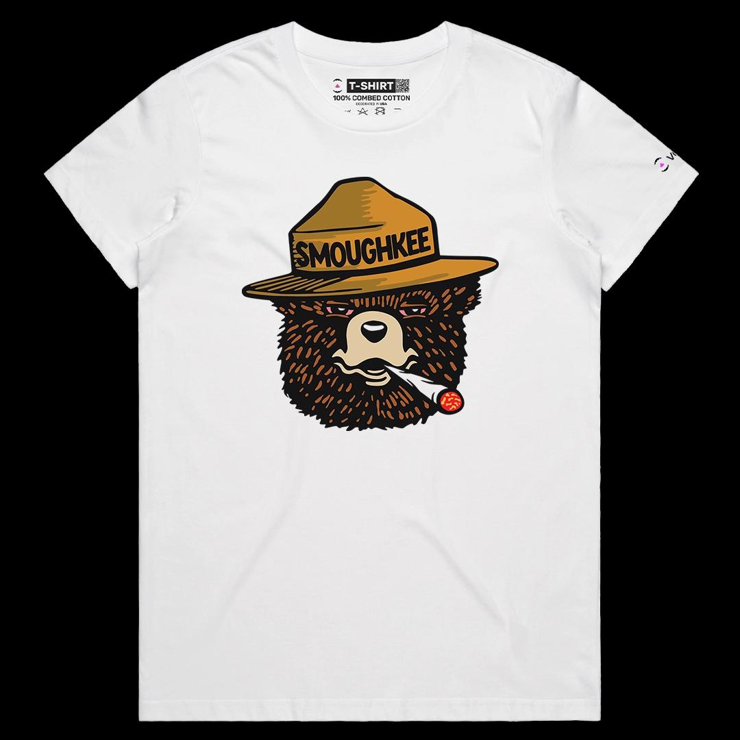VOICEART White Female Regular The Wildfire Smokey Bear Ranger Funny Animals Graphic Tee Short Sleeve TShirt for Men and Women